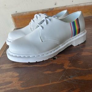 Doc Dr Martens 1461 For Pride Oxford Shoes White Smooth Leather Men Size 9 New